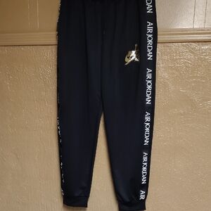 Nike Black Joggers with Gold and White Air Jordan Branding